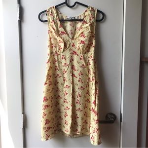NAKD yellow floral sleeveless mini dress